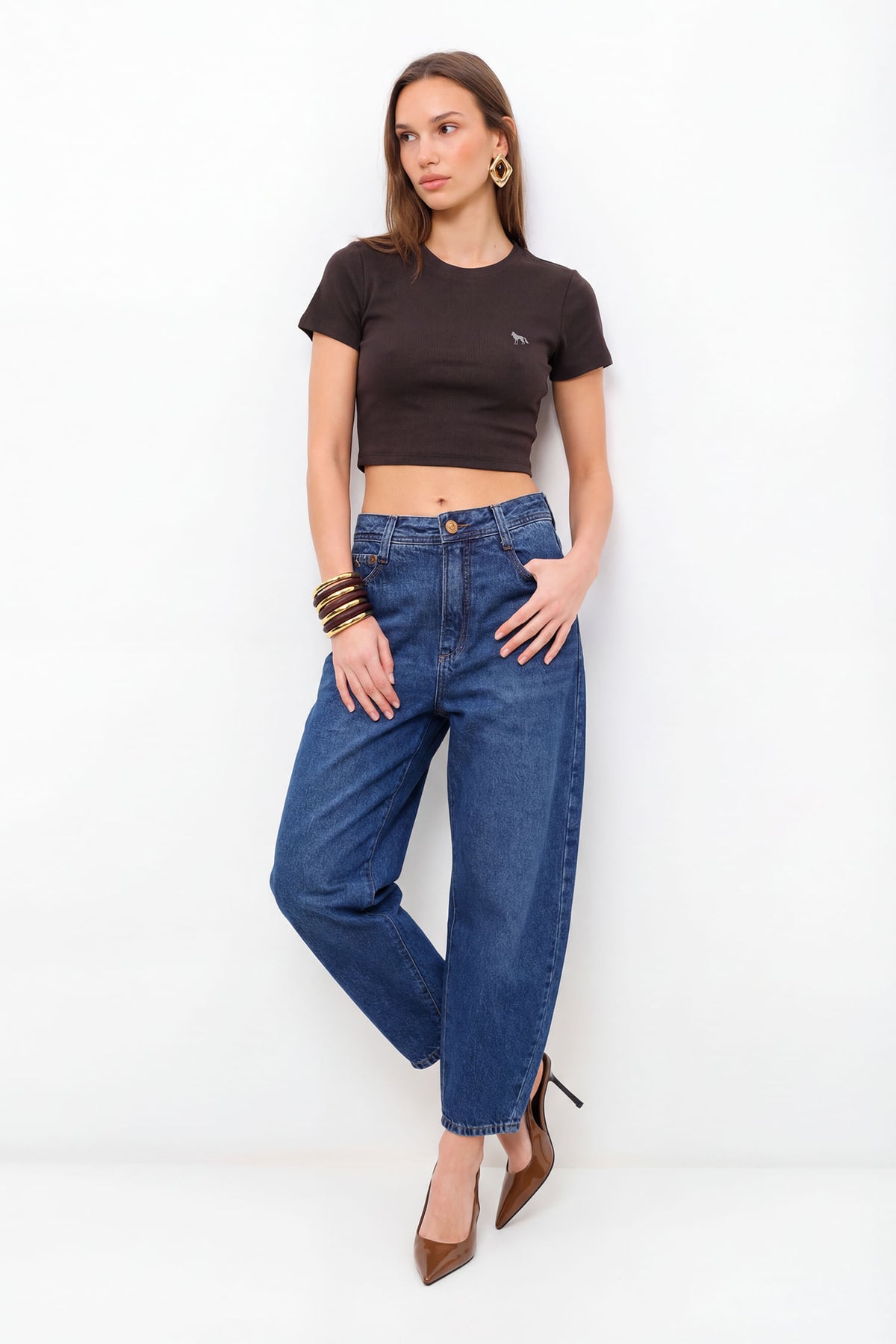 Calça Jeans Barrel ACT Feminina Jeans Intermediario