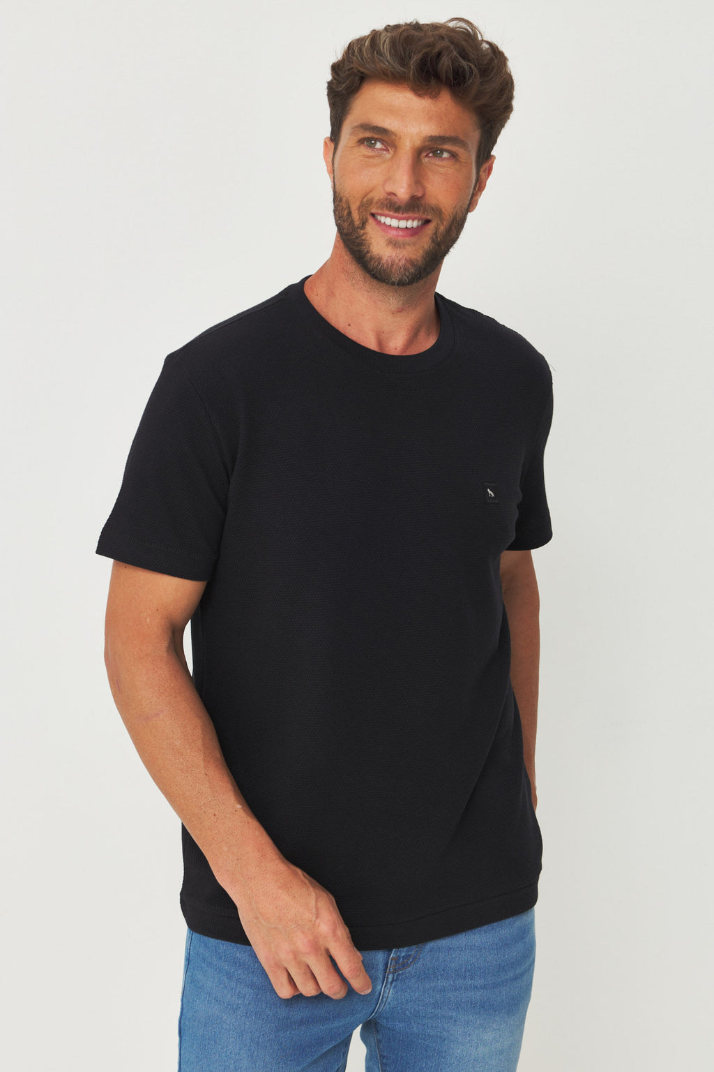 Camiseta Square Minimalista Masculina Acostamento Preto