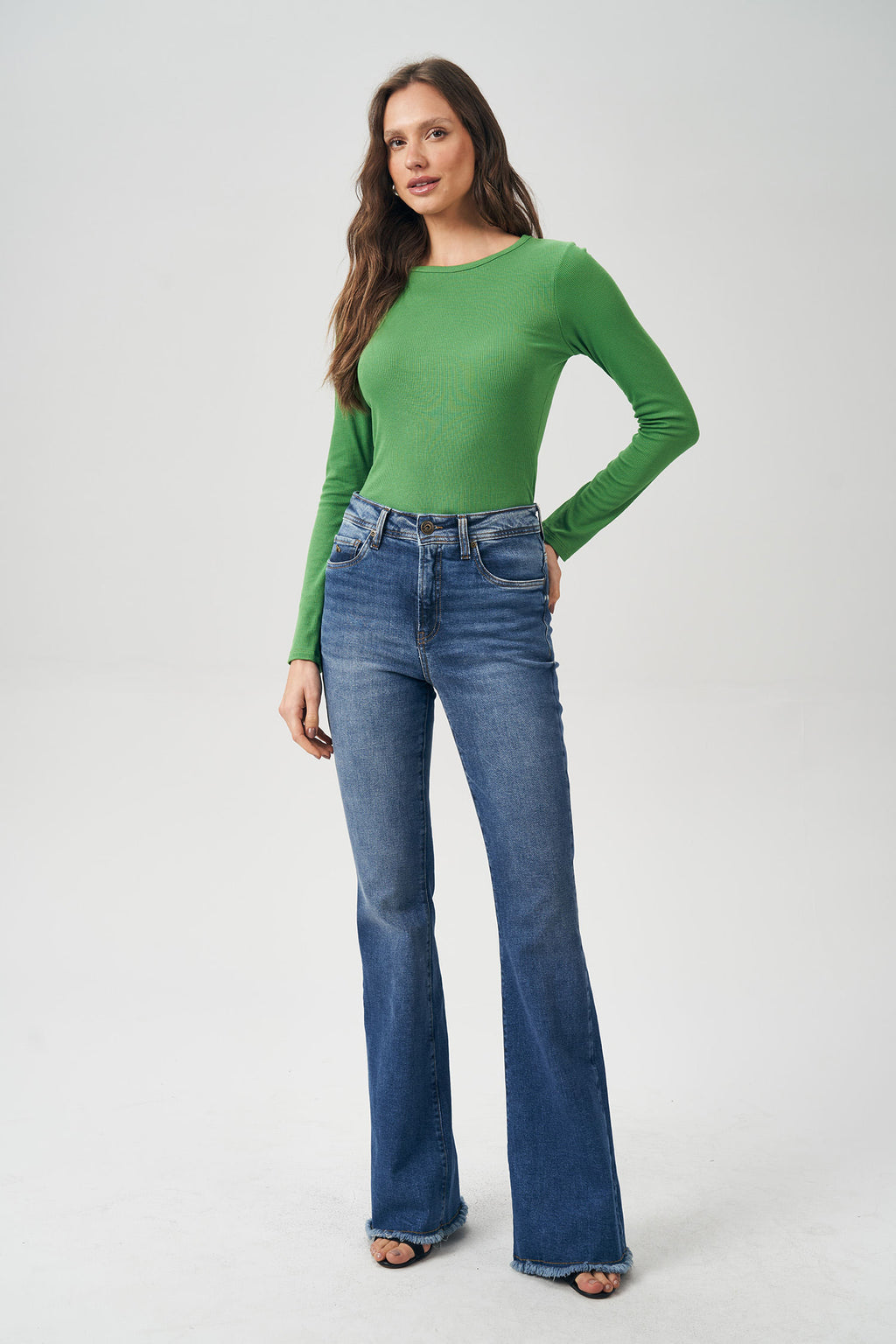 Blusa Gola Canoa Feminina Acostamento Paradise Green