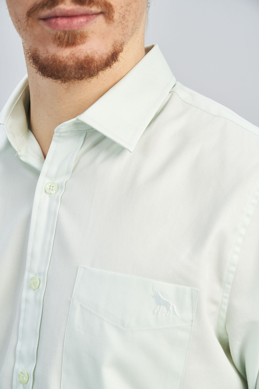 Camisa Manga Longa Scrivania Masculina Acostamento Verde Acqua