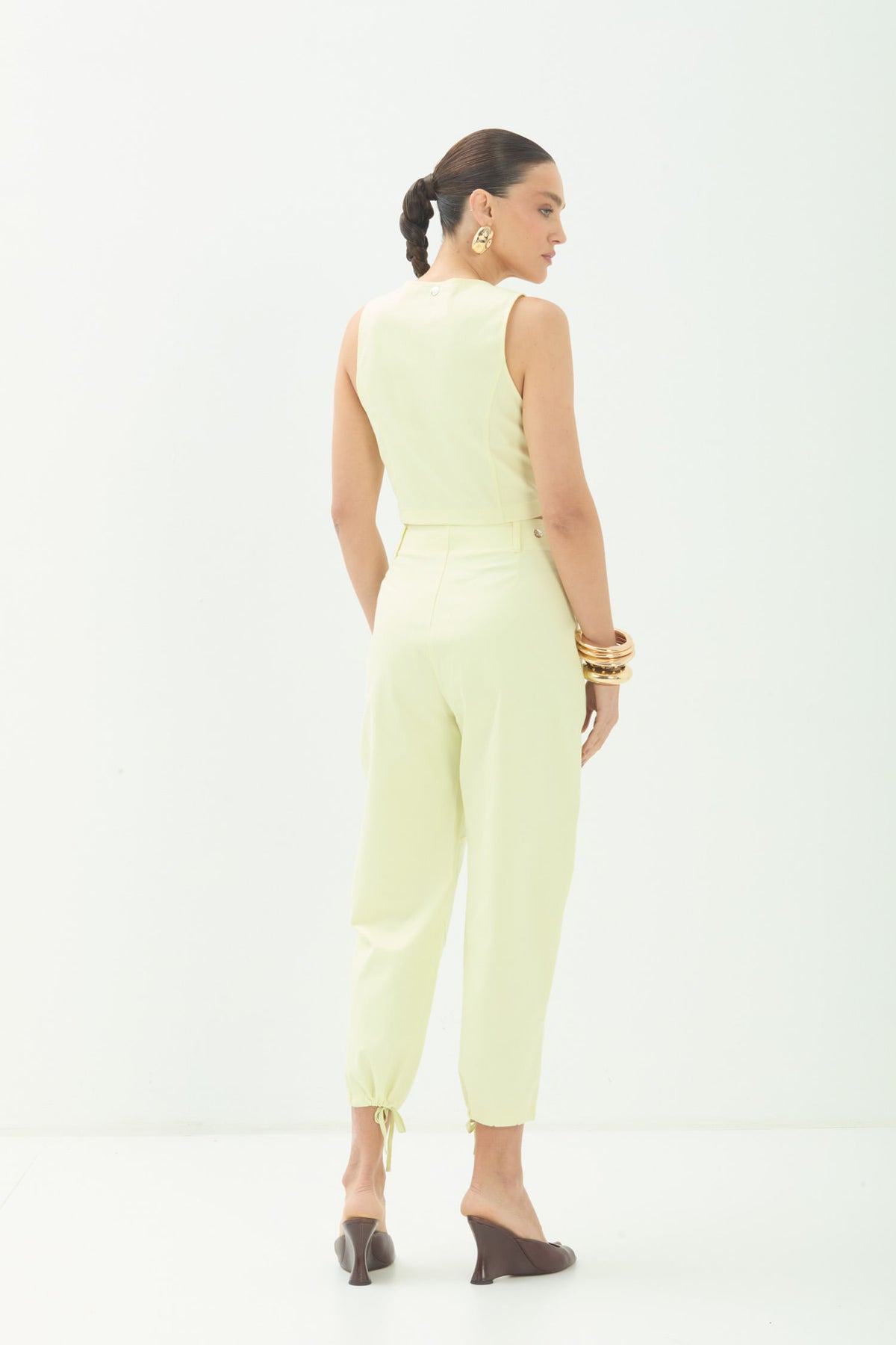 Colete Alfaiatado Com Botões ACT Feminino Light Yellow