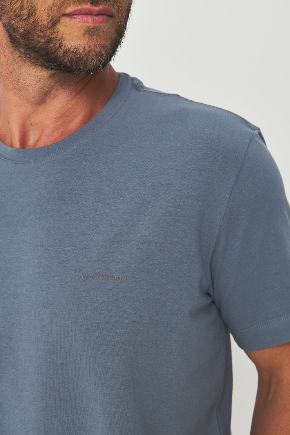 Camiseta Mini Lettering Masculina Acostamento Cinza Fuligem