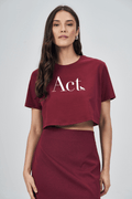 T-shirt Cropped ACT Wolf Feminina Acostamento Bordo Sangria
