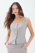 Colete Slim Alfaiataria ACT Feminino Light Silver