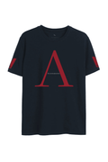 Camiseta Escrita Moderna Masculina Acostamento Marinho