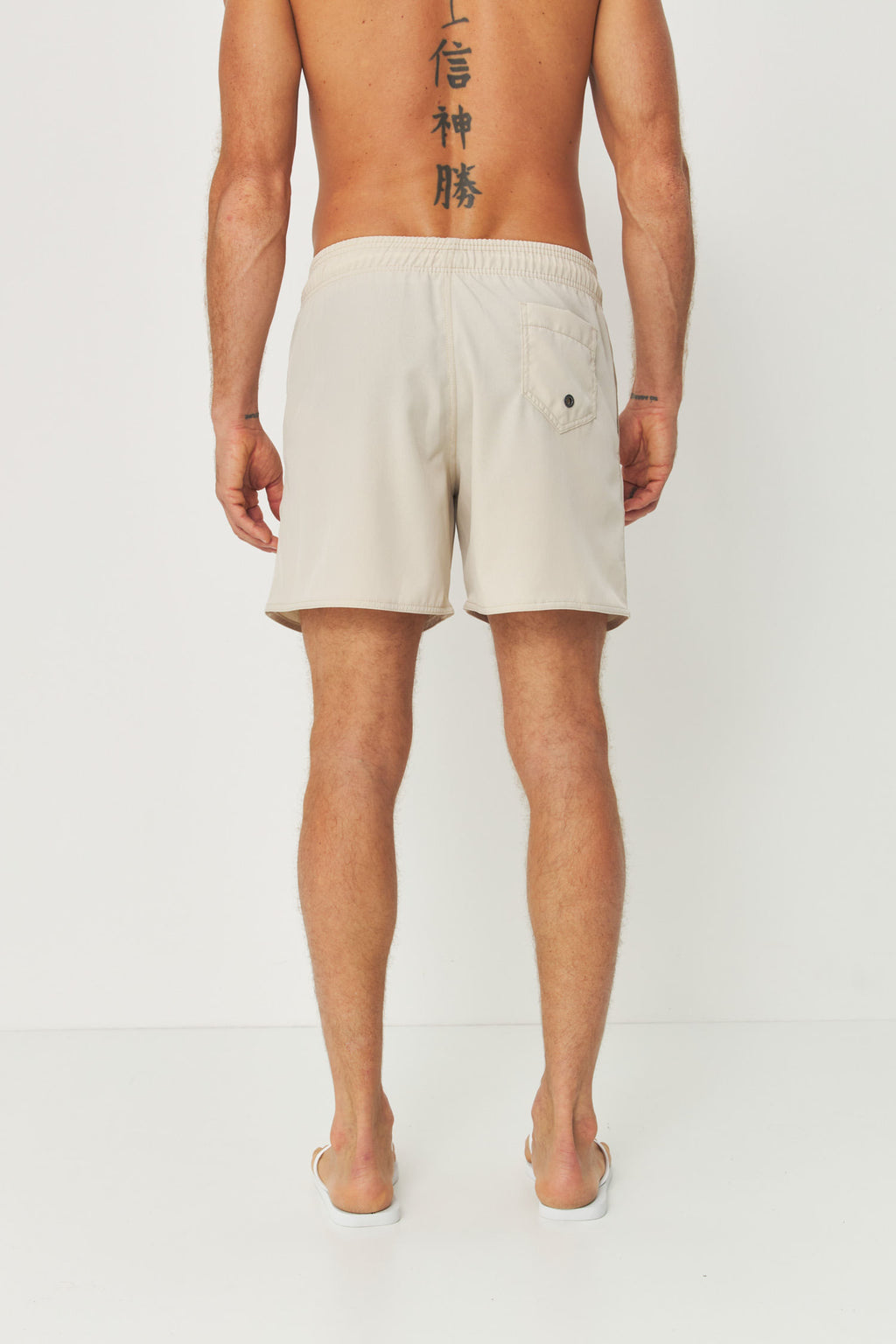 Short Nylon com Cordão no Cós Masculino Acostamento Bege