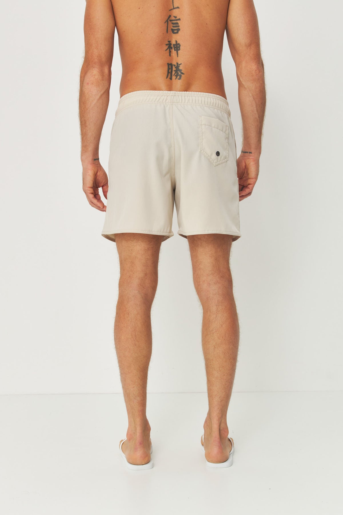 Short Nylon com Cordão no Cós Masculino Acostamento Bege