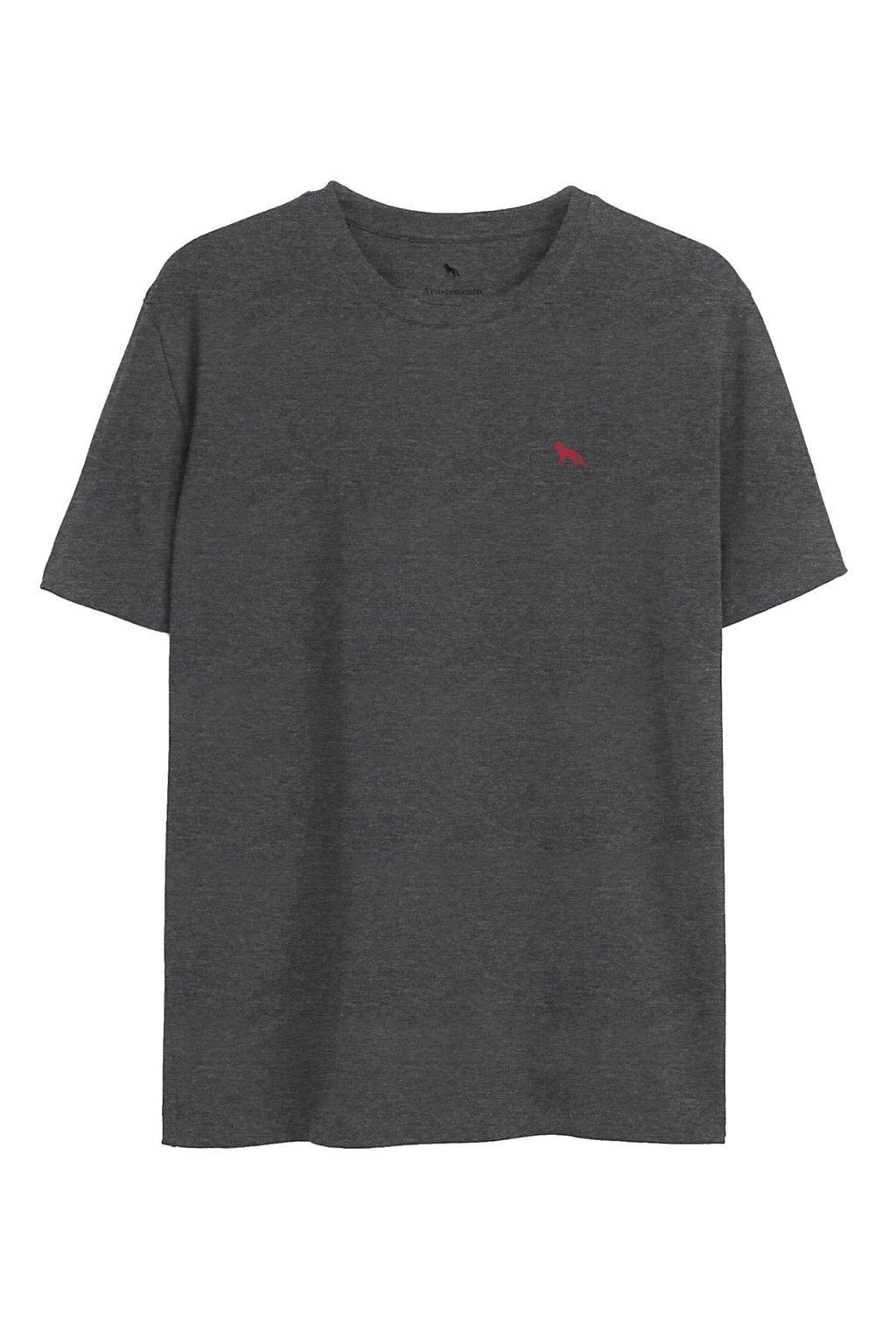 Camiseta Stamp Wolf Masculina Acostamento Mescla Grafite