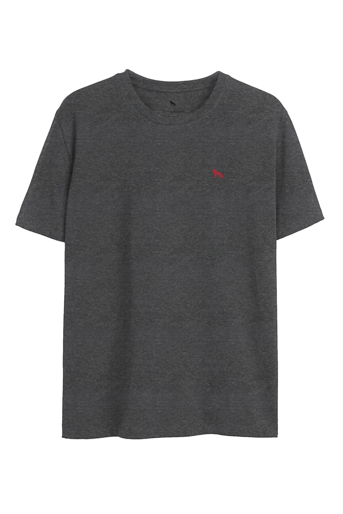 Camiseta Stamp Wolf Masculina Acostamento Mescla Grafite