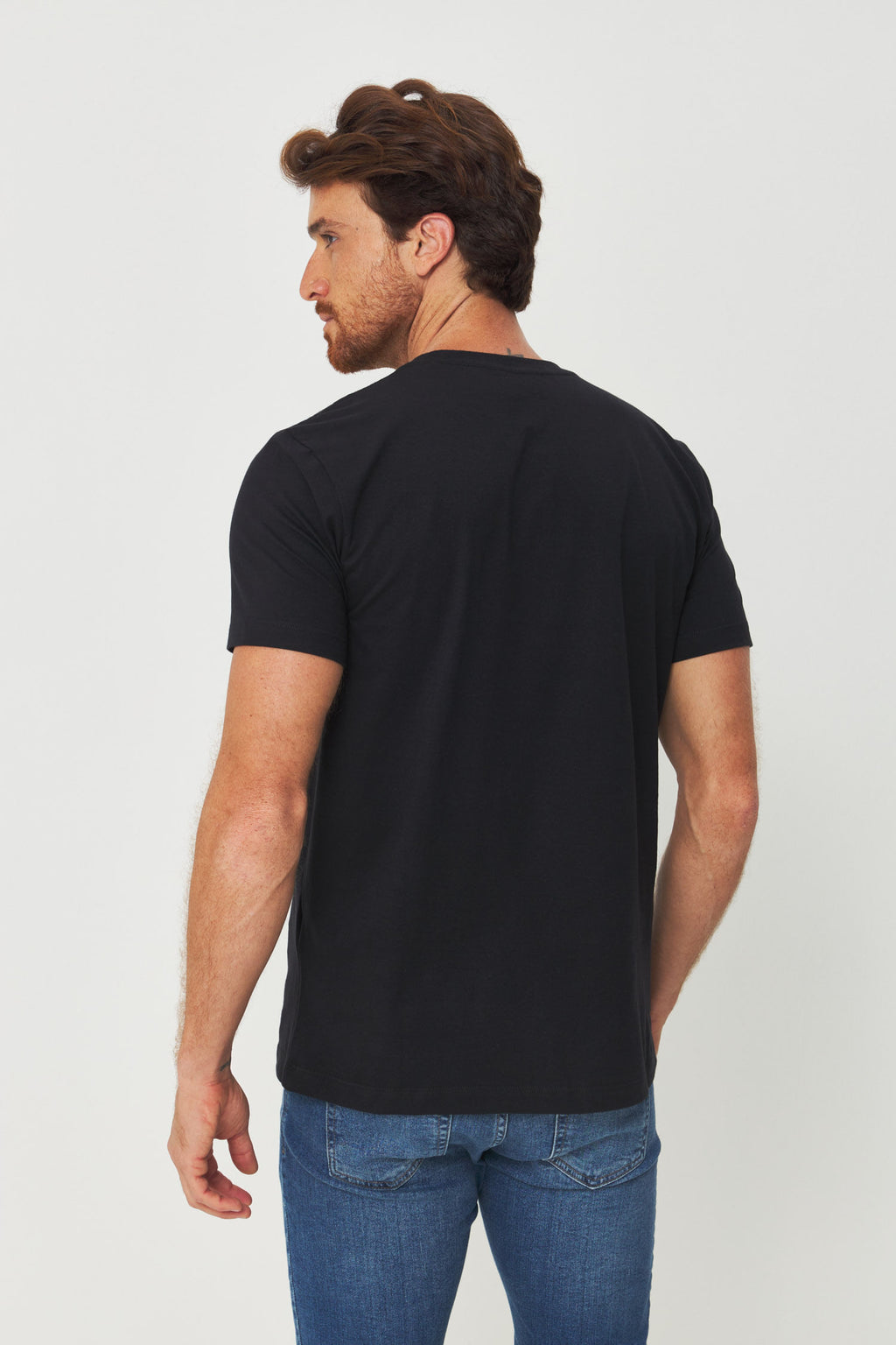 Camiseta Silk Frontal Lobo Masculino Acostamento Preto