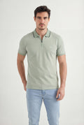 Polo Com Zíper Masculina Acostamento Verde Cidreira