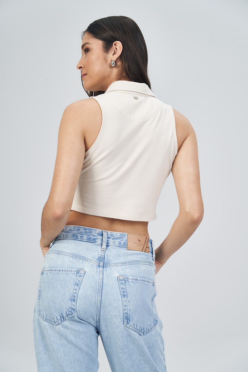 Polo Cropped Regata Feminino Acostamento Areia