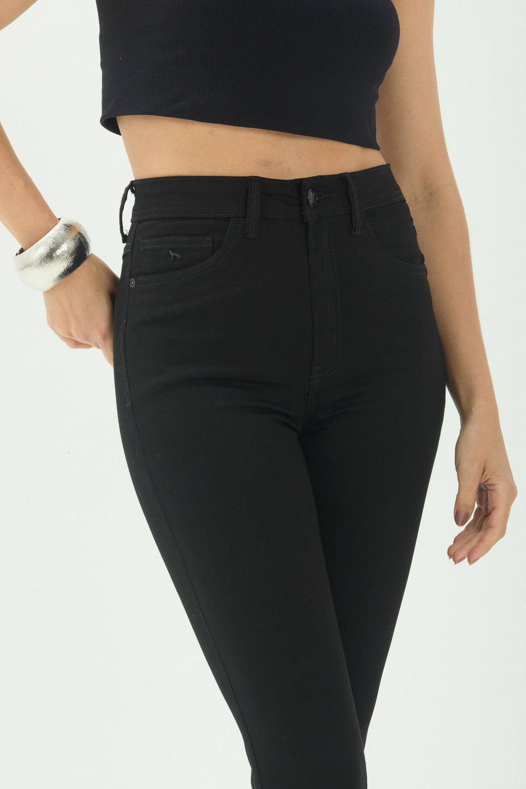 Calça Sarja Skinny Cintura Alta ACT Feminina Preto
