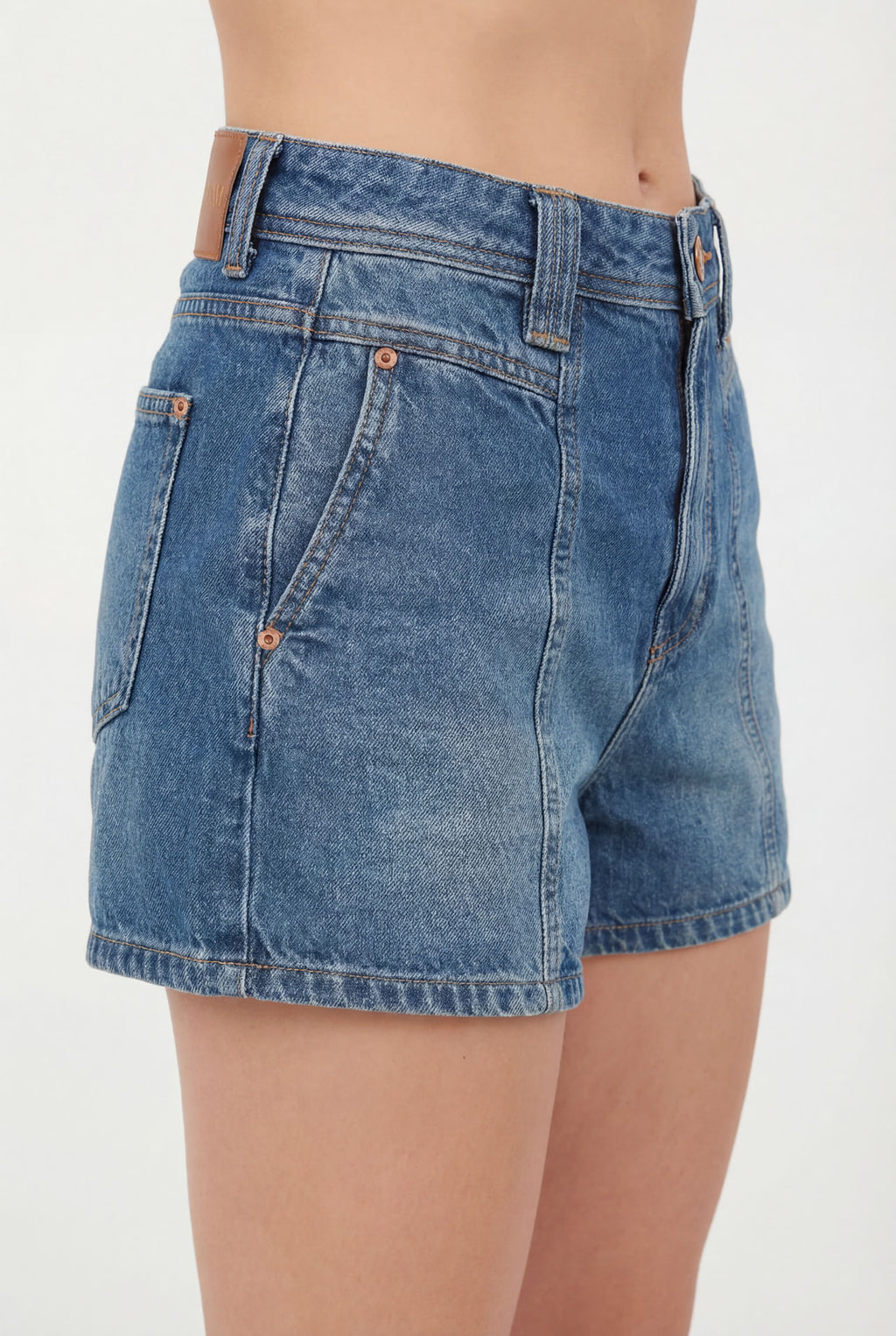 Shorts Jeans Mom Casual ACT Feminino Jeans Intermediario