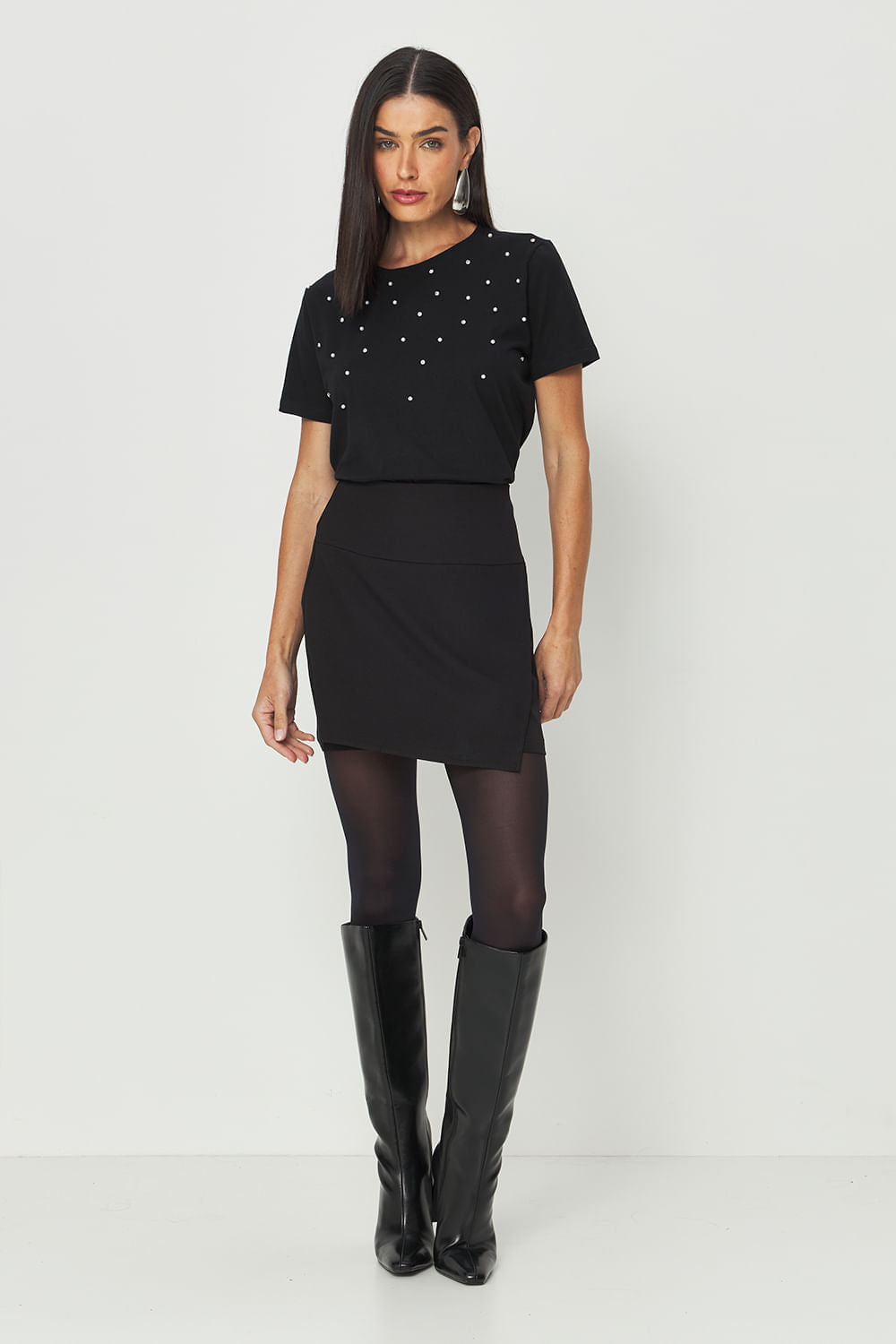 Saia Lush Feminina Acostamento Preto