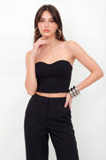 Top Linho Corselet Feminino Inblanche Preto