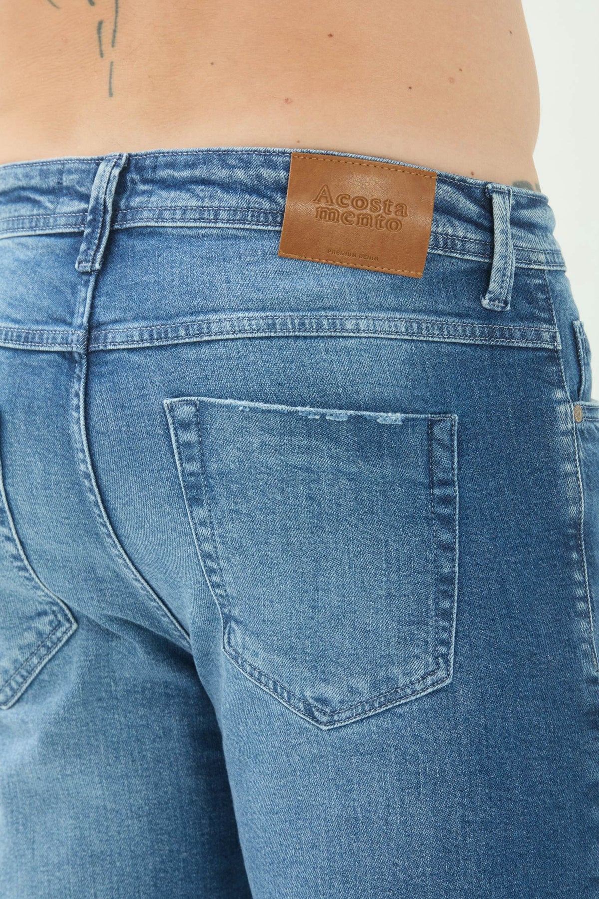 Calça Jeans Skinny Destroyed Masculina Acostamento Jeans Claro