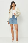 Saia Jeans Claro Feminina Acostamento Jeans Claro