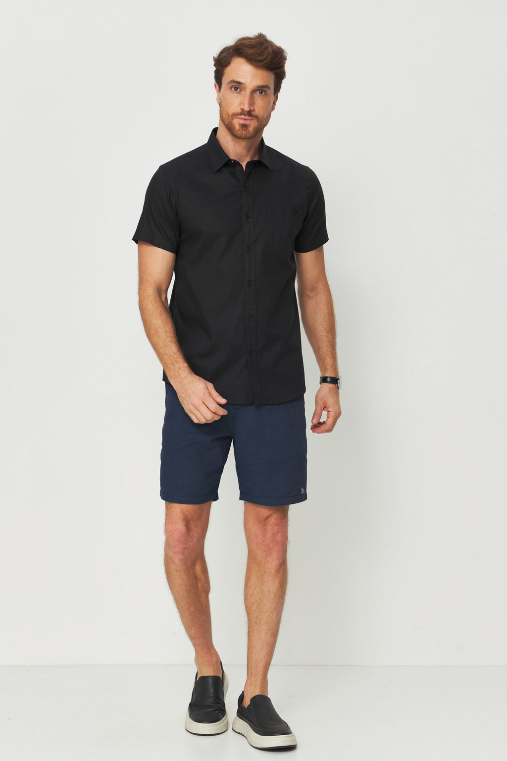 Bermuda Básica Casual Masculina Acostamento Marinho