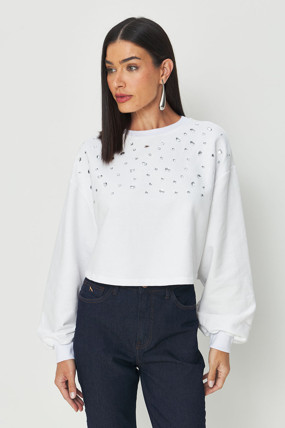 Blusão Moletom Cristal Feminino Acostamento Off White