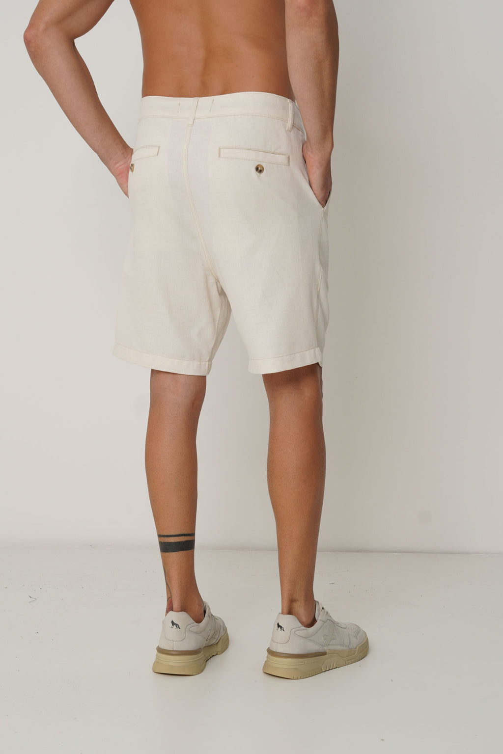 Bermuda Casual Com Linho Masculina Acostamento Linho