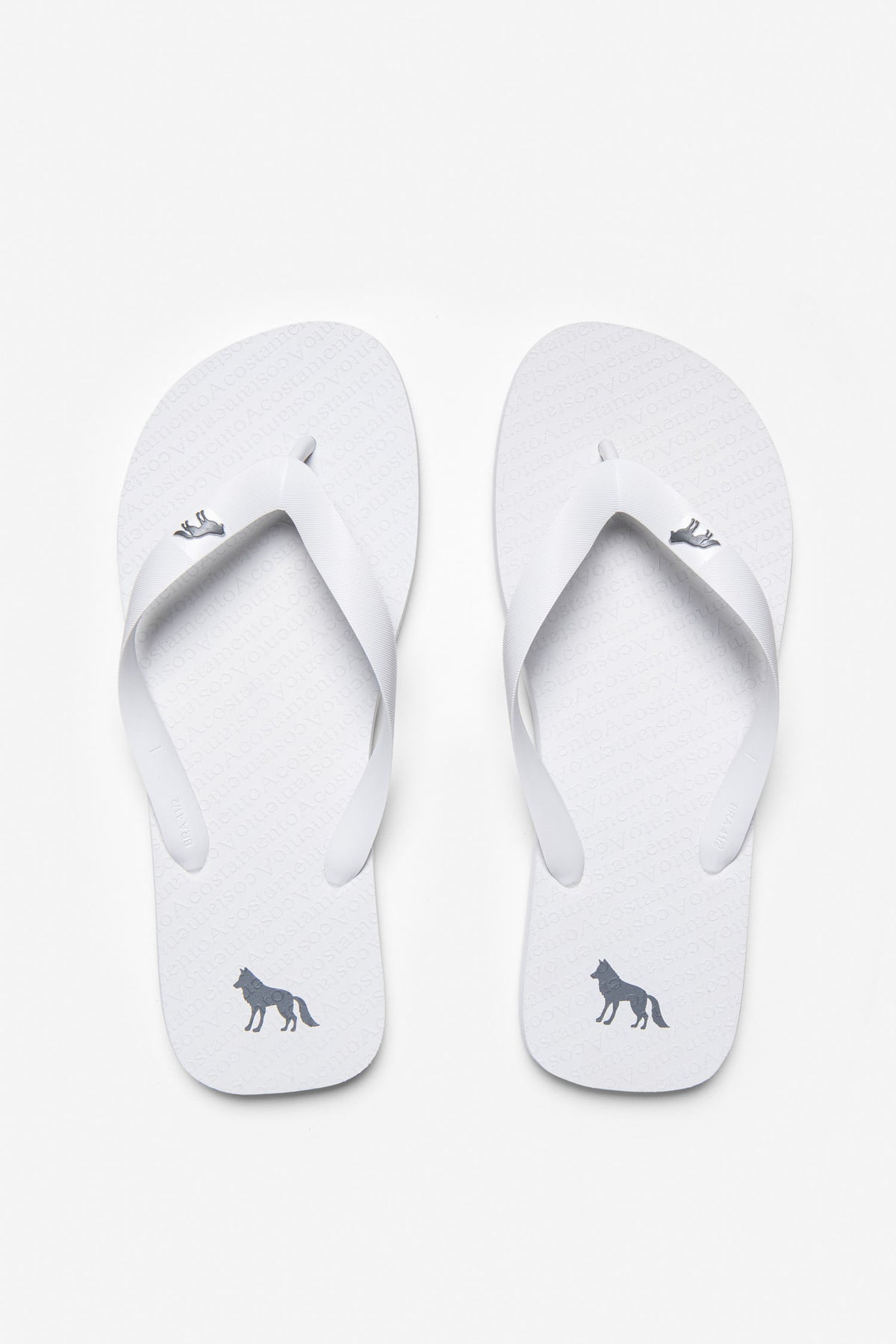 Chinelo Lobo Instinto Masculino Acostamento Branco