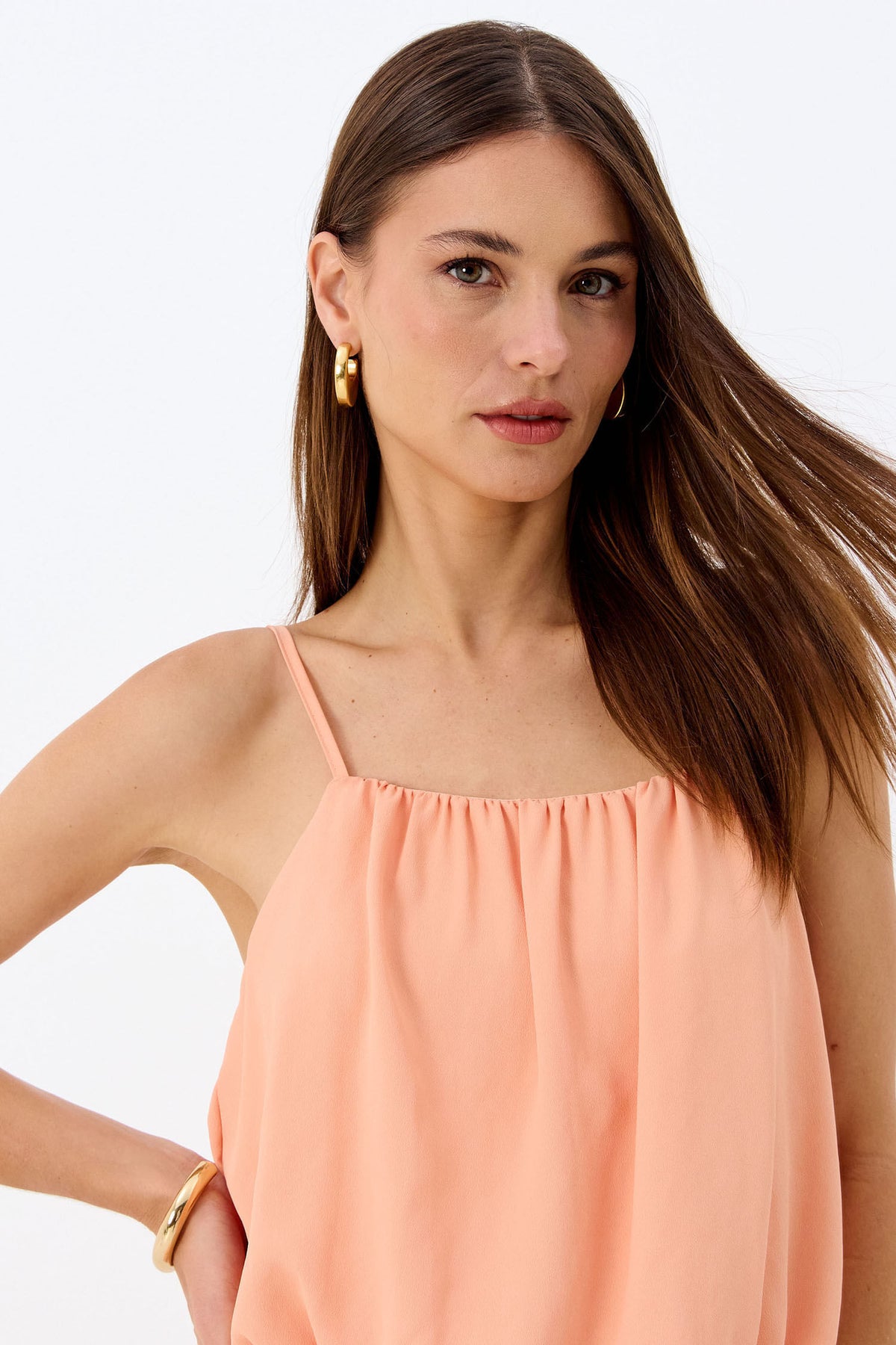 Vestido Longo Busto Balonê Franzido ACT Feminino Preto