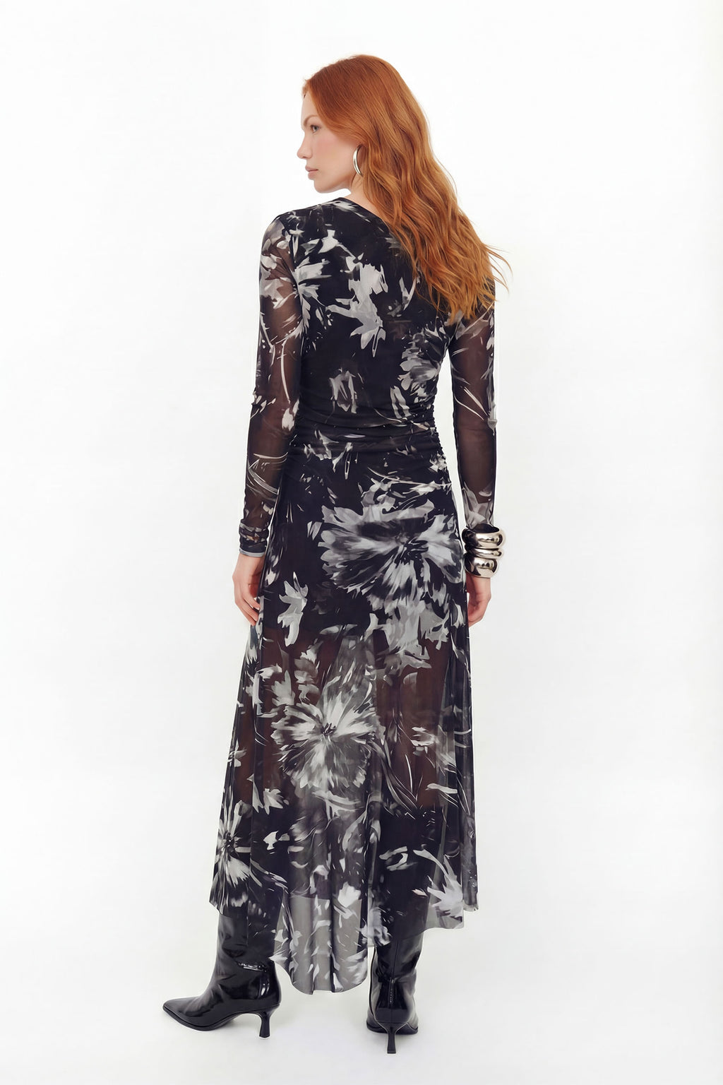 Vestido Longo Assimétrico ACT Feminino Midnight Garden