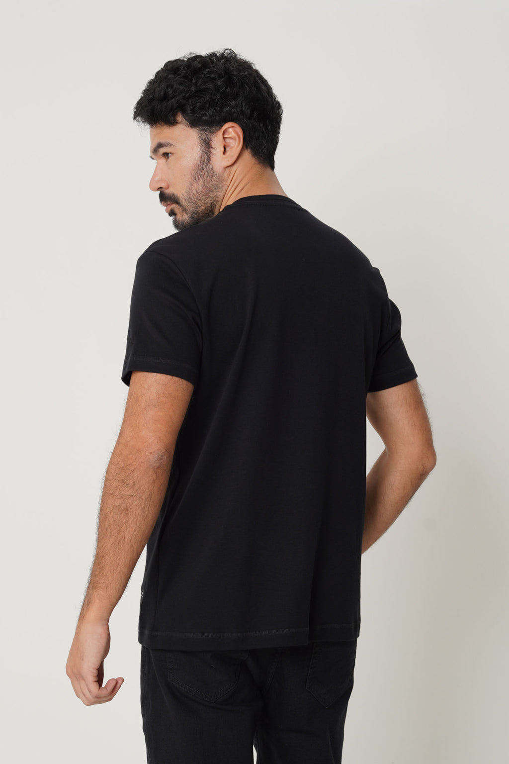 Camiseta Casual Basic Masculina Acostamento Preto