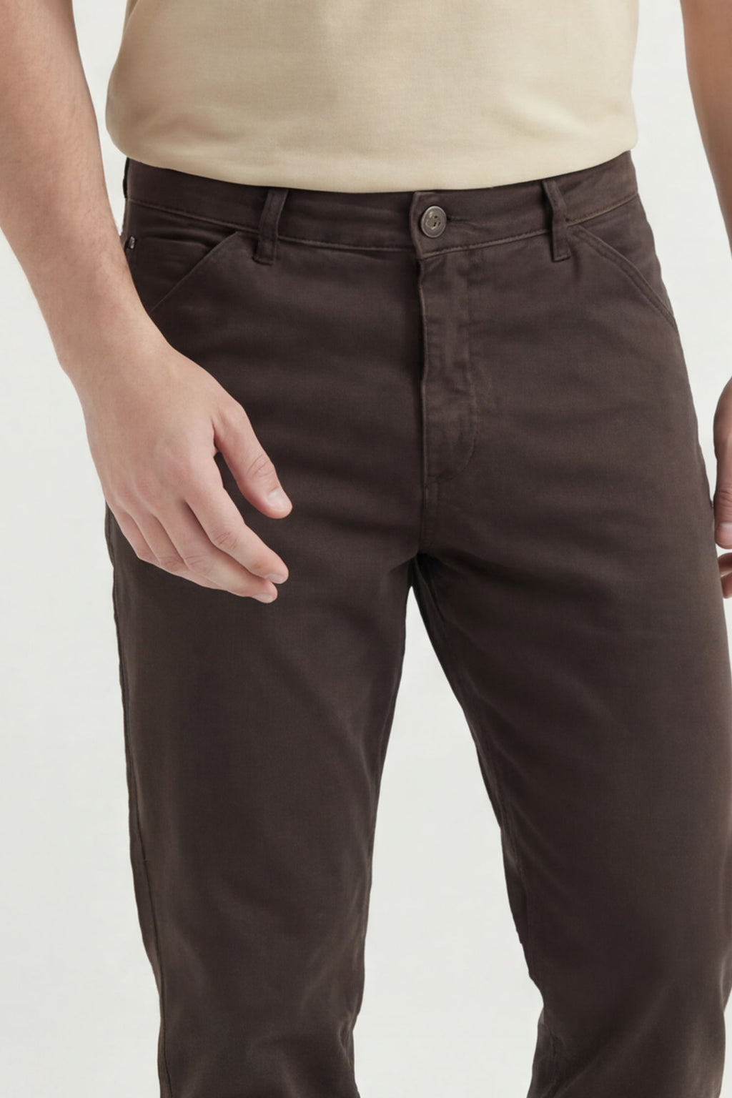 Calça Chino Regular Masculina Acostamento Capuccino