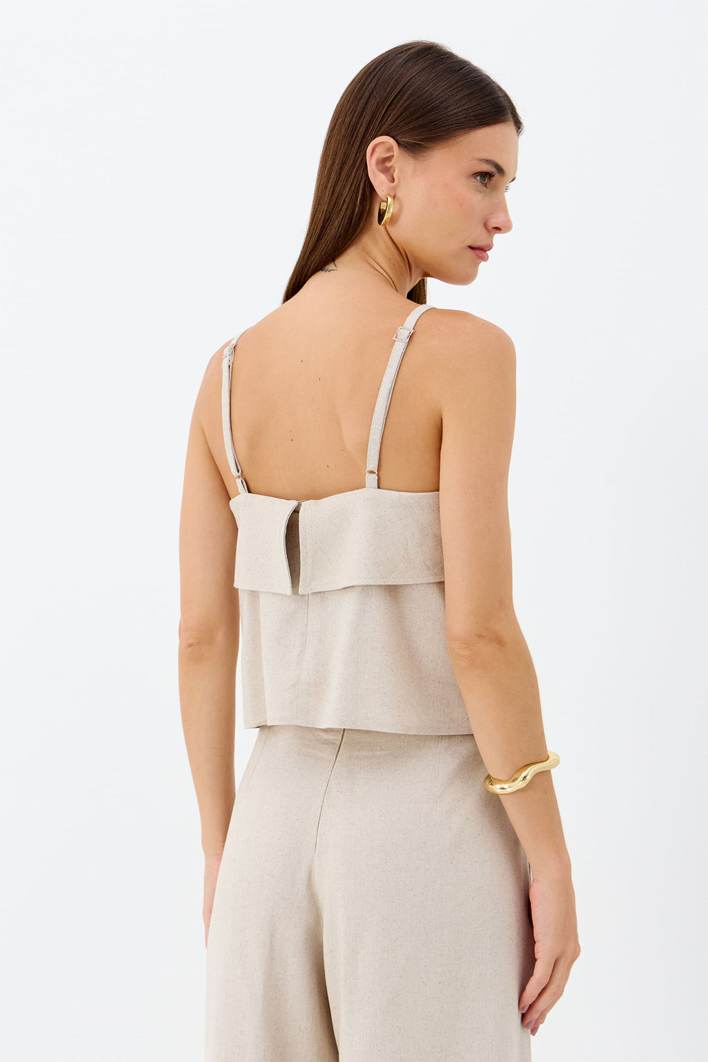 Blusa de Linho com Aviamento ACT Feminino Natural