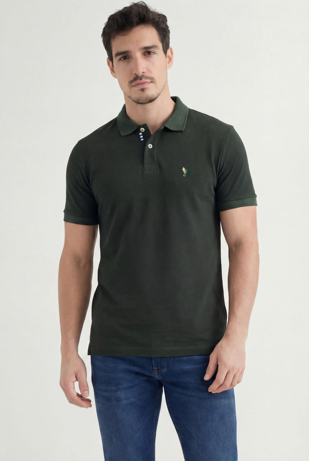 Polo Copa Básica Masculina Acostamento Verde Folhagem