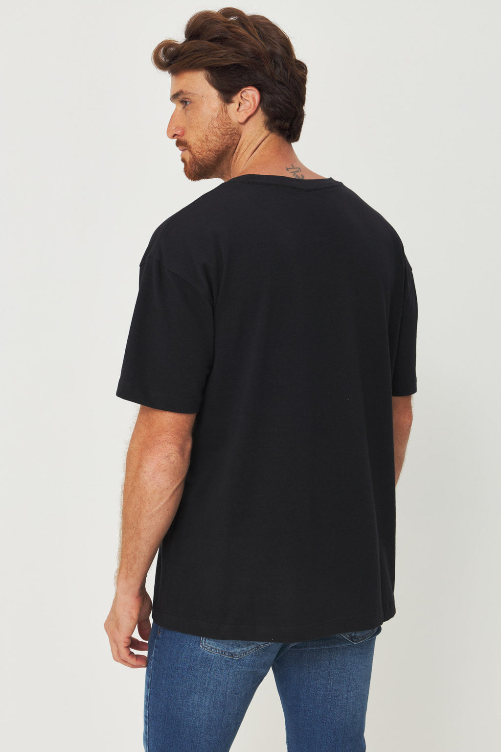 Camiseta Bigshirt Casual Masculino Acostamento Preto