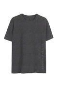 Camiseta Lettering Lateral Masculina Oversize Acostamento Mescla Grafite