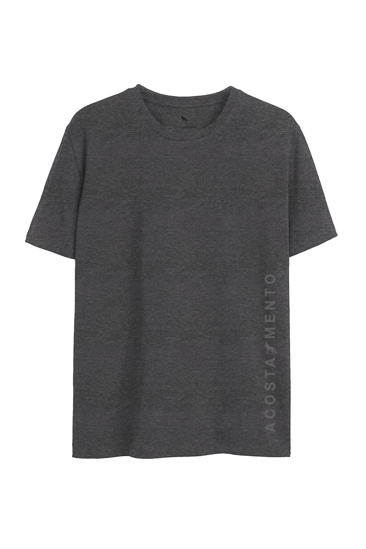Camiseta Lettering Lateral Masculina Oversize Acostamento Mescla Grafite