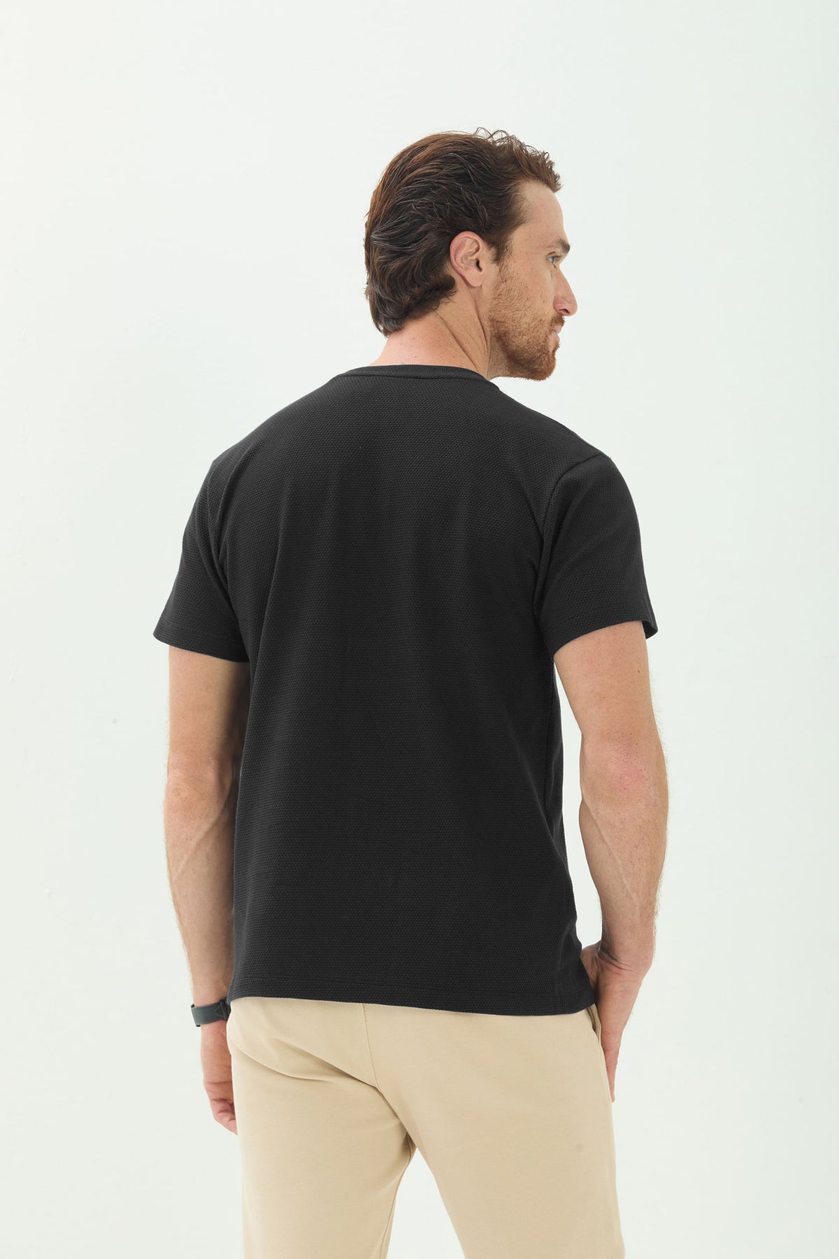 Camiseta Texturizada Masculina Acostamento Preto