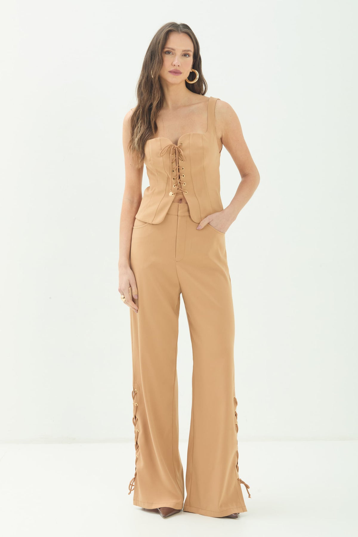 Calça Alfaiataria Com Amarração ACT Feminina Fendi