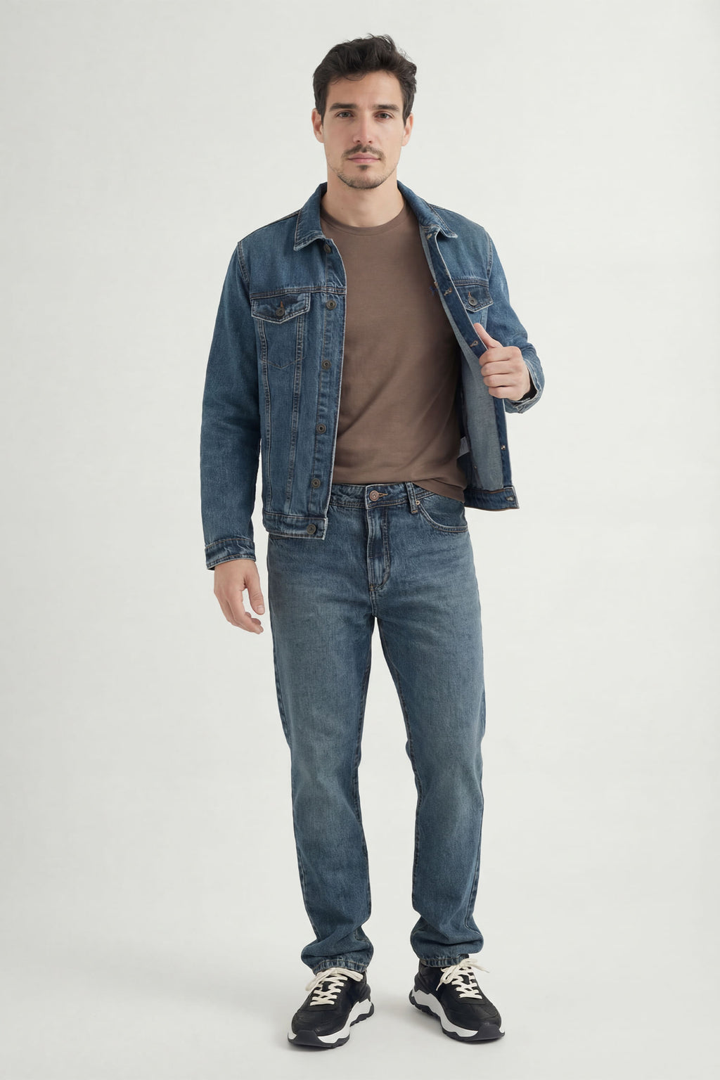 Calça Jeans Reta Premium Masculina Acostamento Jeans Intermediario