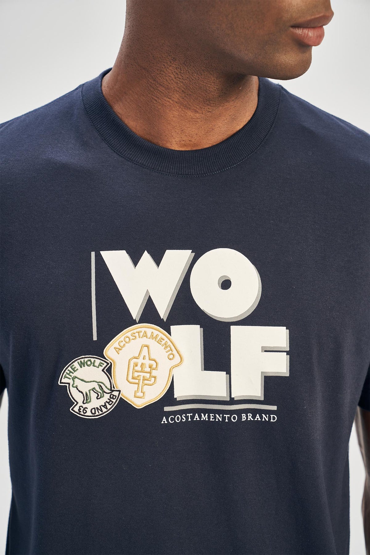 Camiseta Wolf Shield Masculina Acostamento Marinho