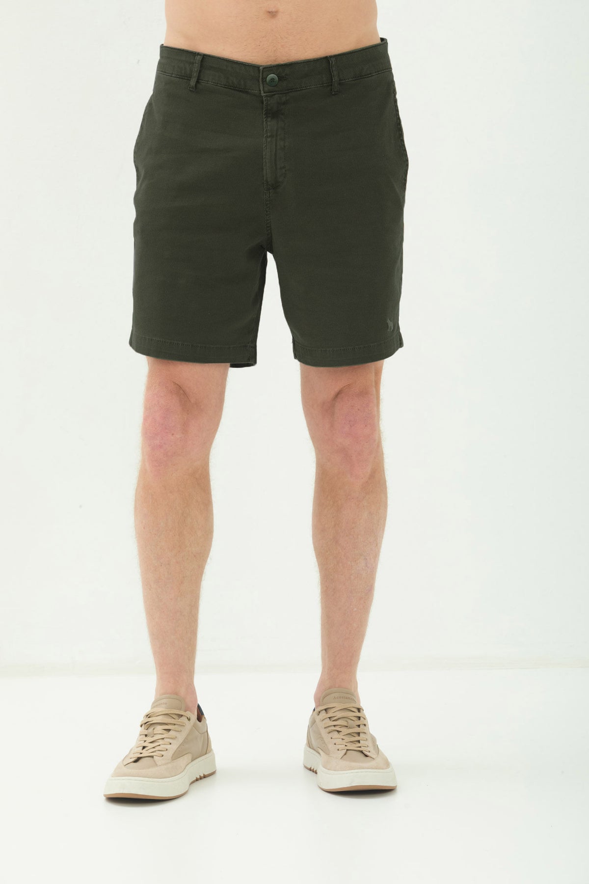 Bermuda Texturizada Masculina Acostamento Verde Folhagem