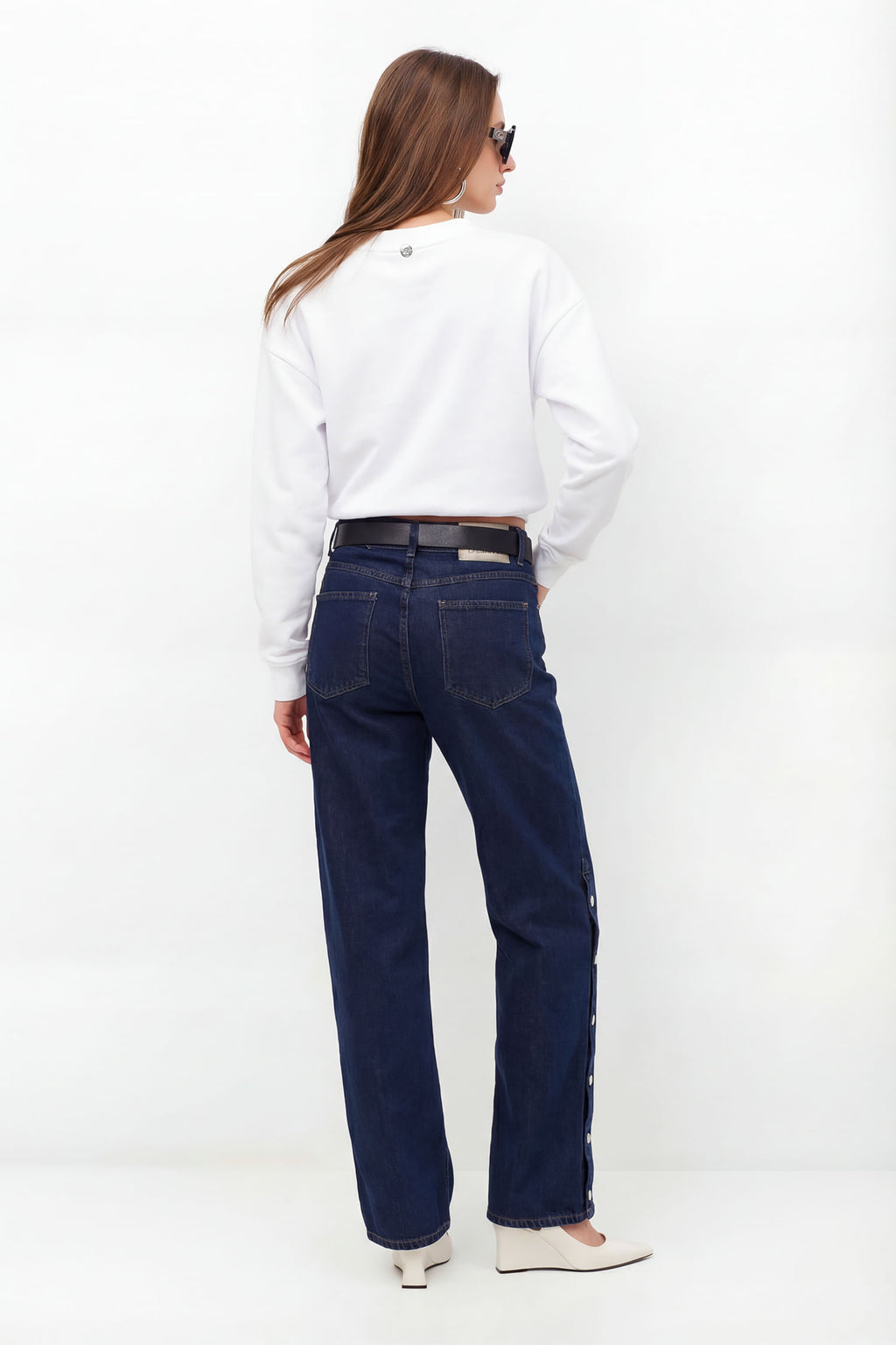 Blusão Moletom Com Bordado Floral ACT Feminino Off White