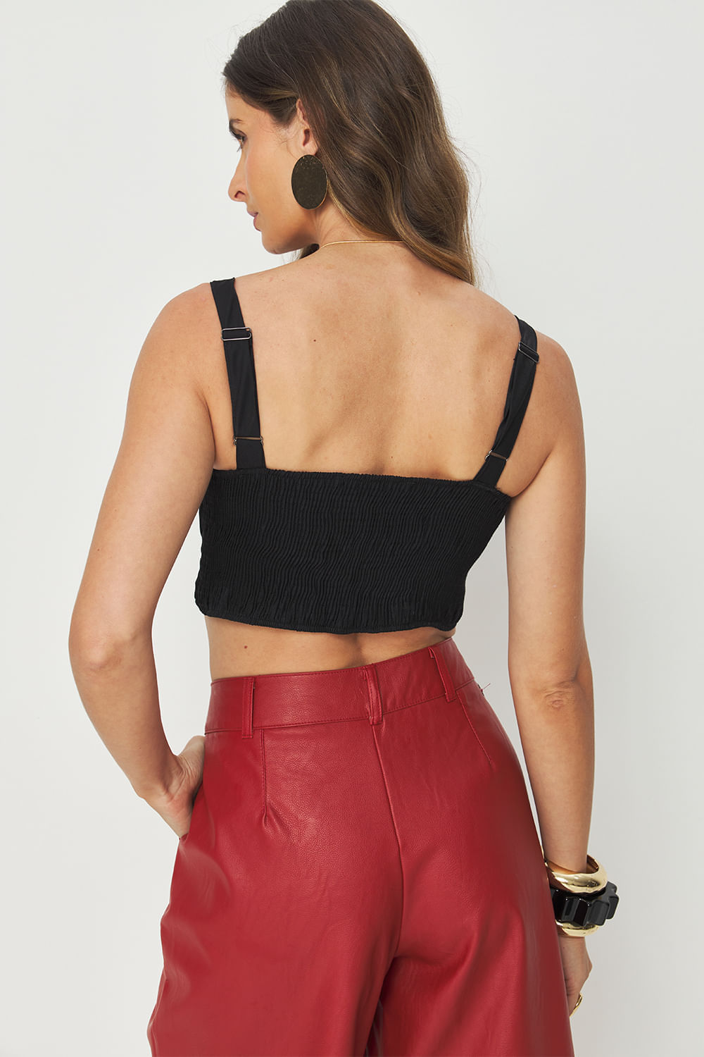 Top Barra Embutida Feminino Acostamento Preto