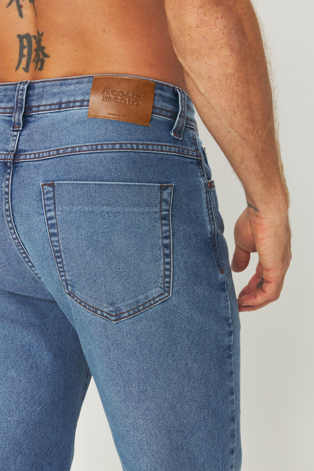 Calça Jeans Tradicional Rock Masculina Acostamento Jeans Intermediario