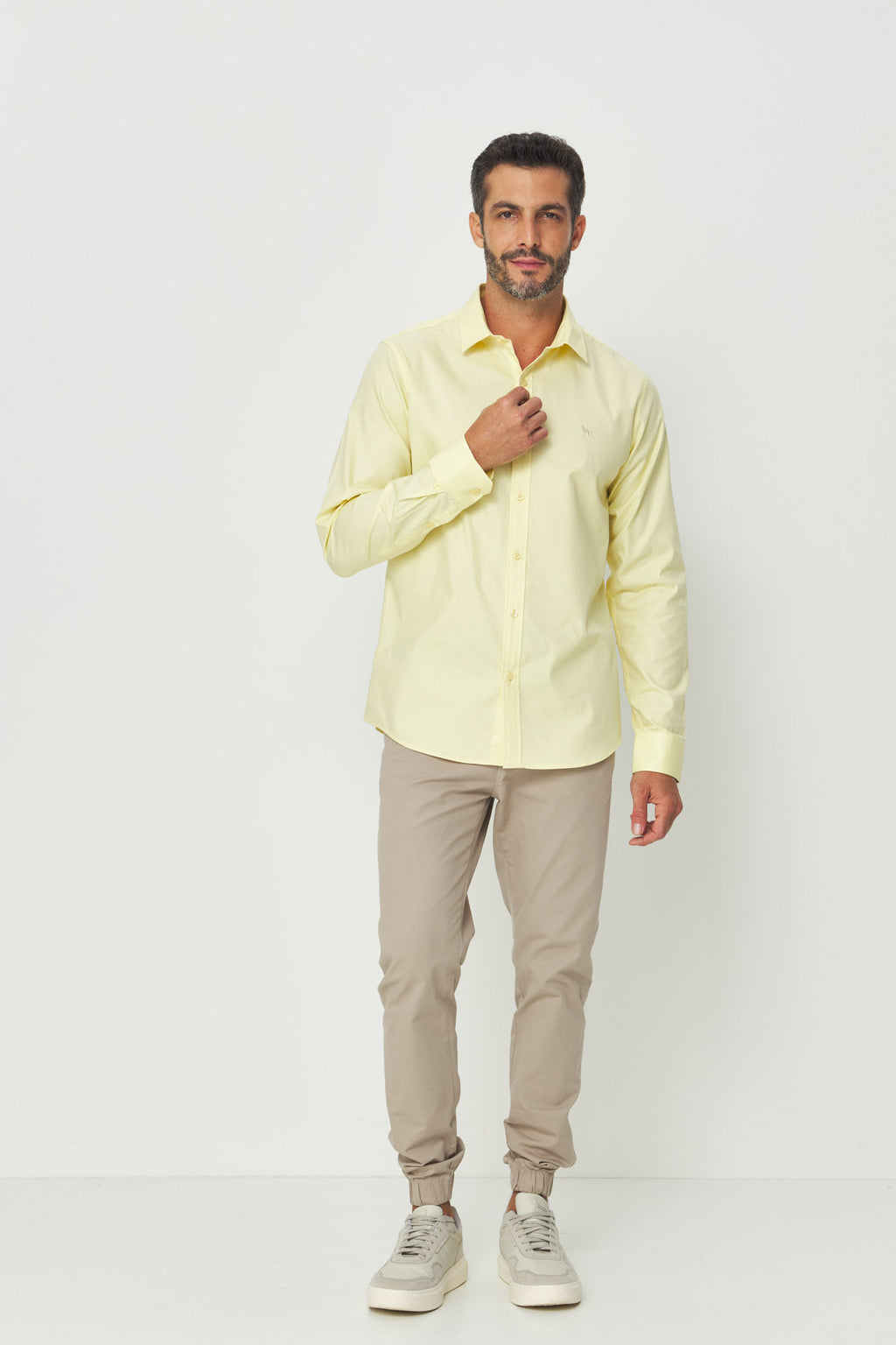Calça Sarja Jogger Masculina Acostamento Caqui