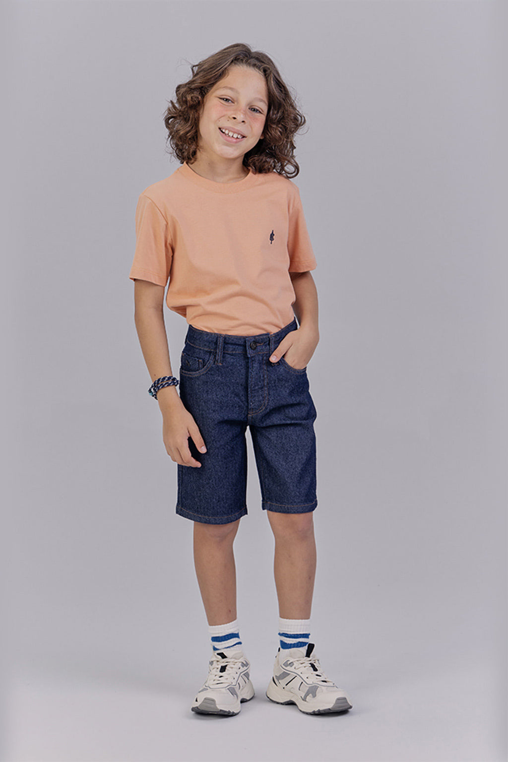 Bermuda Jeans Casual Menino Acostamento Next Jeans Escuro