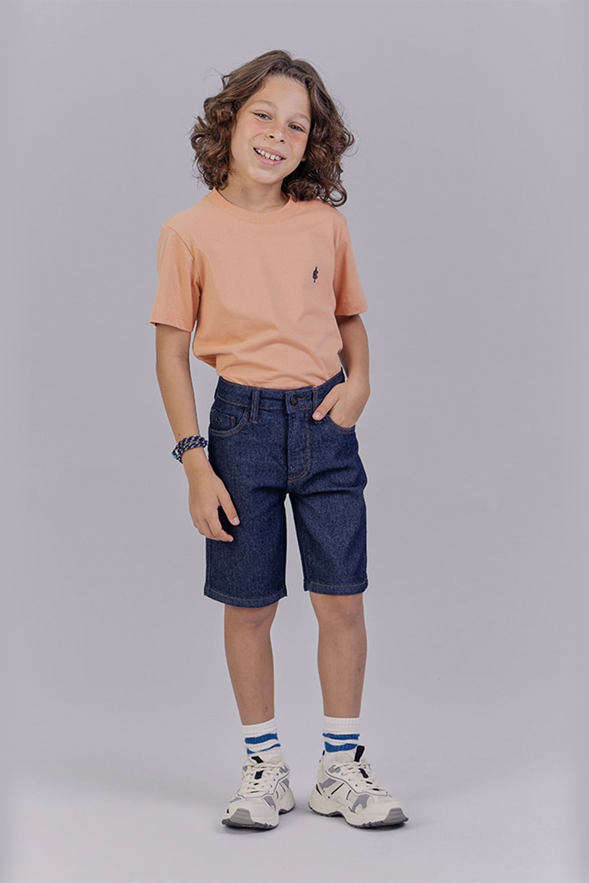 Bermuda Jeans Casual Menino Acostamento Next Jeans Escuro