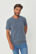 Camiseta Mini Lettering Masculina Acostamento Cinza Fuligem