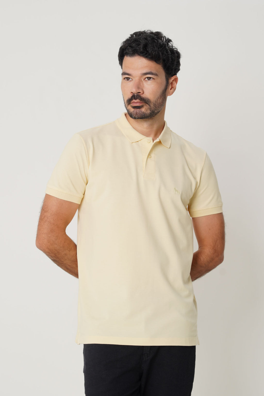Polo Casual Basic Masculina Acostamento Amarelo Sunlight
