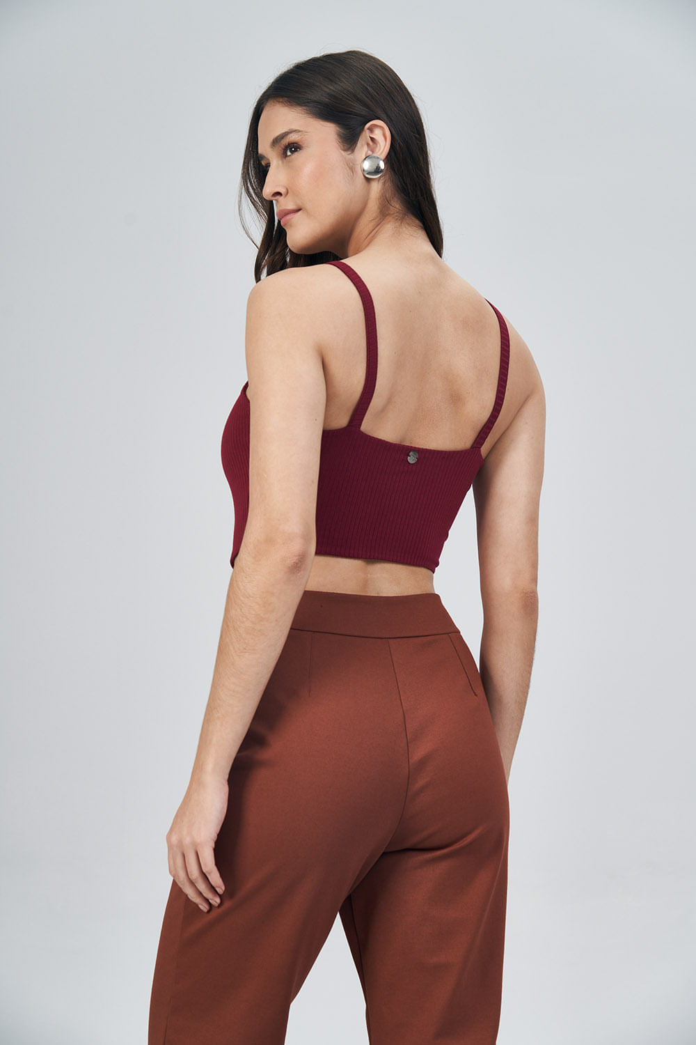 Top Canelado Essential Feminino Acostamento Berry