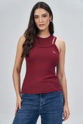 Regata Alças Detalhadas Feminina Acostamento Off White